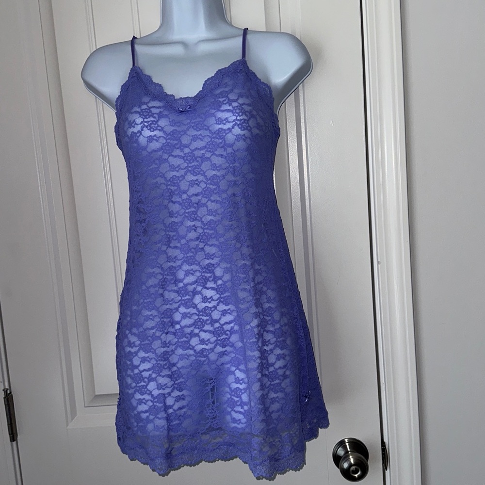 Victoria's Secret Lace Chemise-Slip dress-Nightie in Lavender size Small Petite